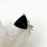 Black Tourmaline Triangular Faceted Ring Size 10 PRGJ495