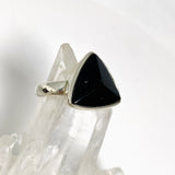 Black Tourmaline Triangular Faceted Ring Size 10 PRGJ495