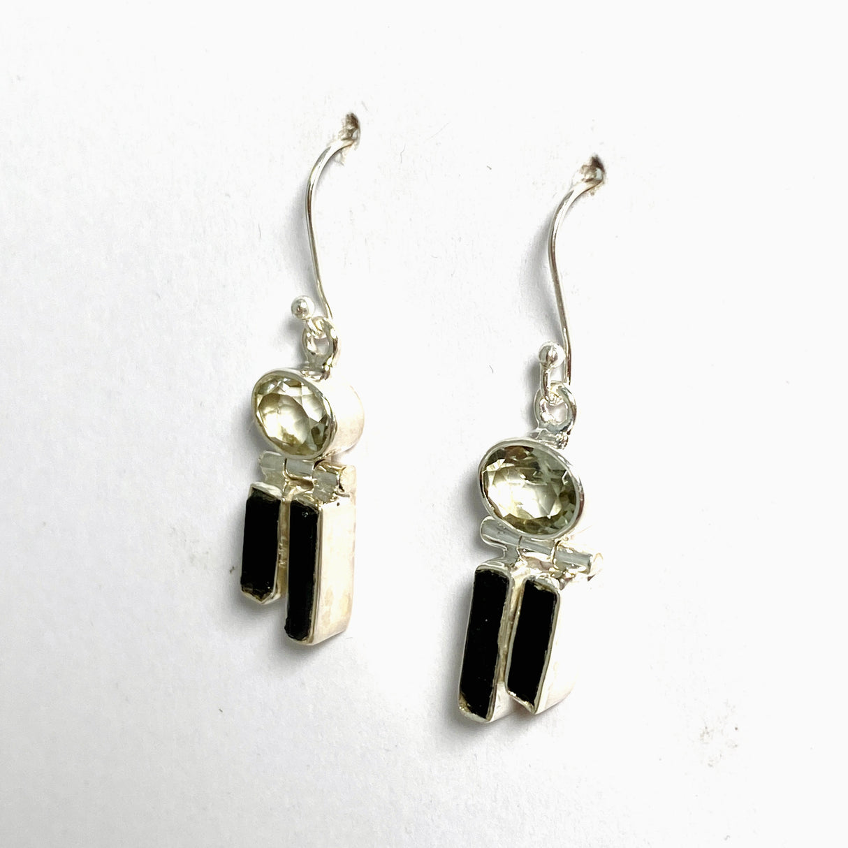 Black Tourmaline and Prasiolite Earrings KEGJ1519