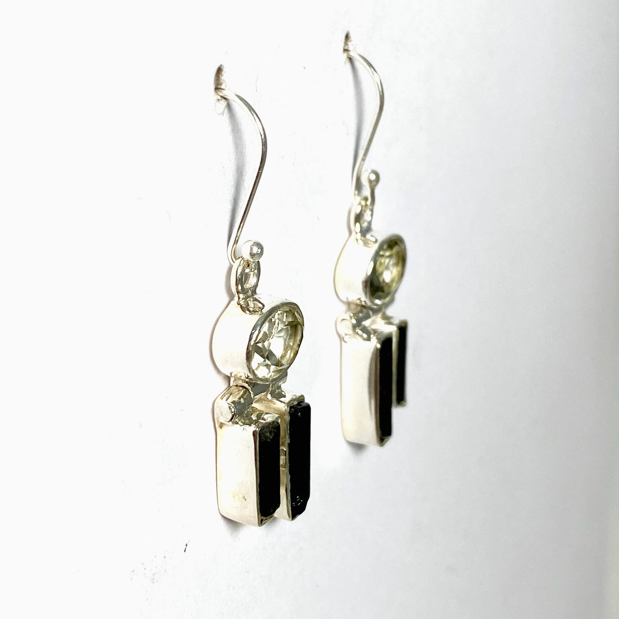 Black Tourmaline and Prasiolite Earrings KEGJ1519