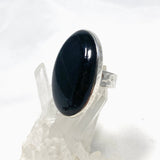 Black Tourmaline Oval Hammered Band Ring Size 11 KRGJ2876