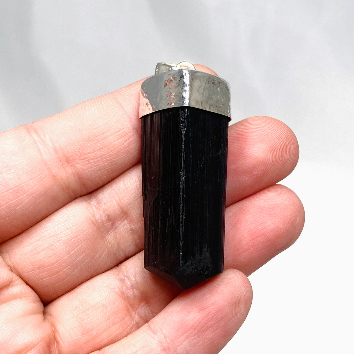 Black Tourmaline Raw Pendant KPGJ3694