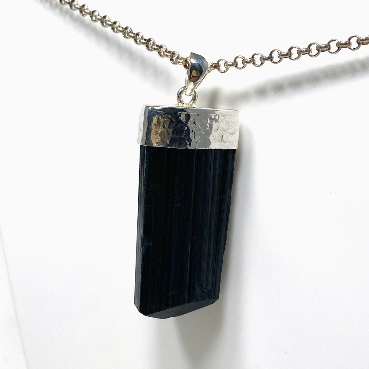 Black Tourmaline Raw Pendant KPGJ3694