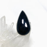 Black Tourmaline Teardrop Hammered Band Ring Size 7 KRGJ2874