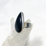 Black Tourmaline Teardrop Hammered Band Ring Size 7 KRGJ2874