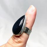 Black Tourmaline Teardrop Hammered Band Ring Size 7 KRGJ2874