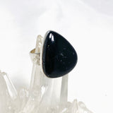 Black Tourmaline Teardrop Hammered Band Ring Size 9 KRGJ2873