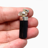 Black Tourmaline with Black Tourmaline in Quartz Raw Pendant KPGJ3695