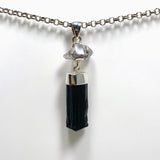 Black Tourmaline with Black Tourmaline in Quartz Raw Pendant KPGJ3700