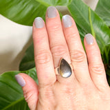 Black Sunstone Teardrop Cabochon Ring Size 9 KRGJ3333