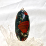 Bloodstone Oval Cabochon Pendant in a Hammered Setting KPGJ4739