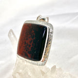 Bloodstone Square Cabochon Pendant in a Hammered Setting KPGJ4743