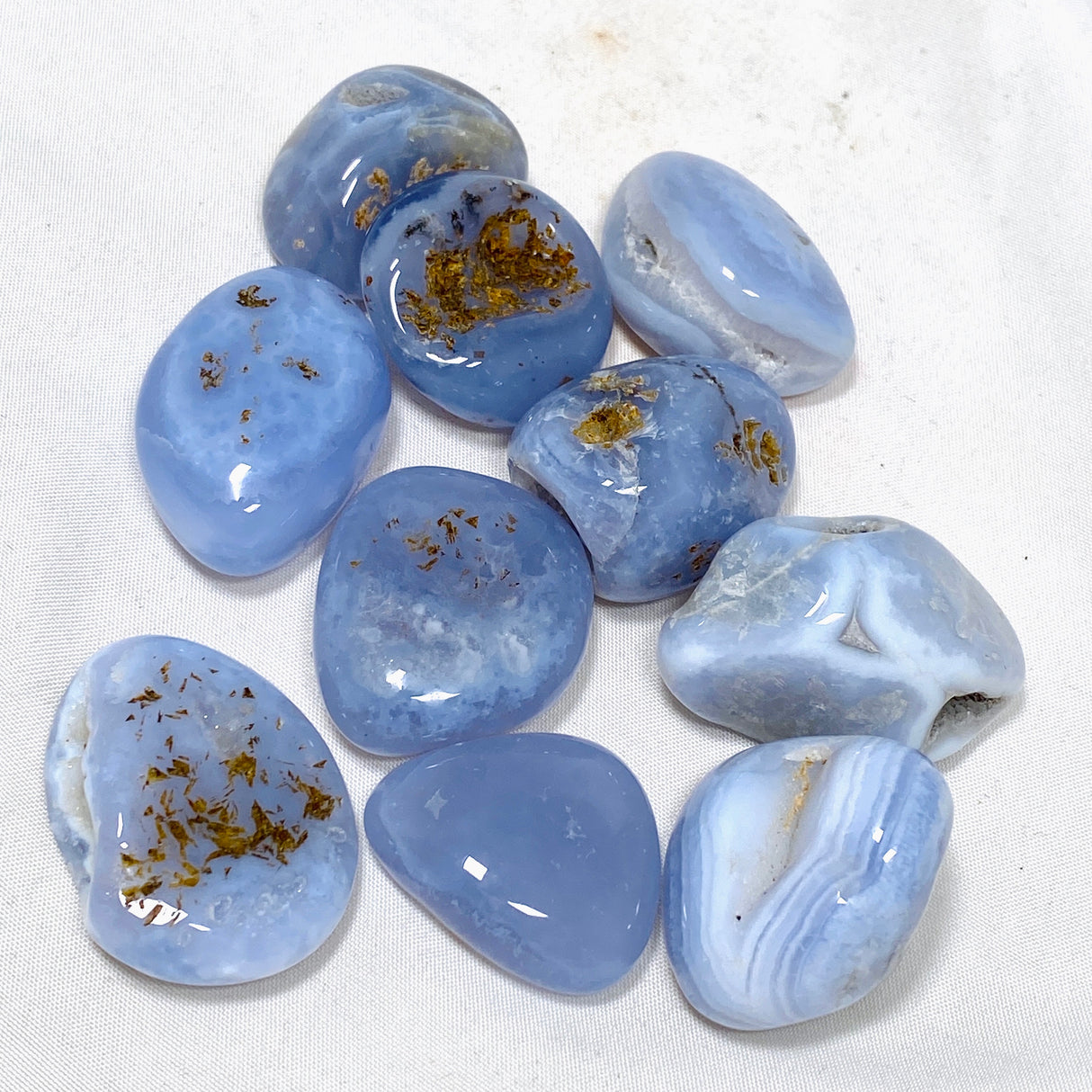 Blue Chalcedony Tumbled Stones