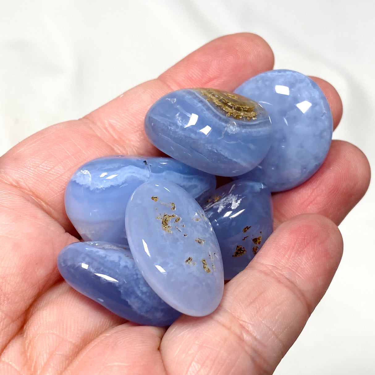 Blue Chalcedony Tumbled Stones