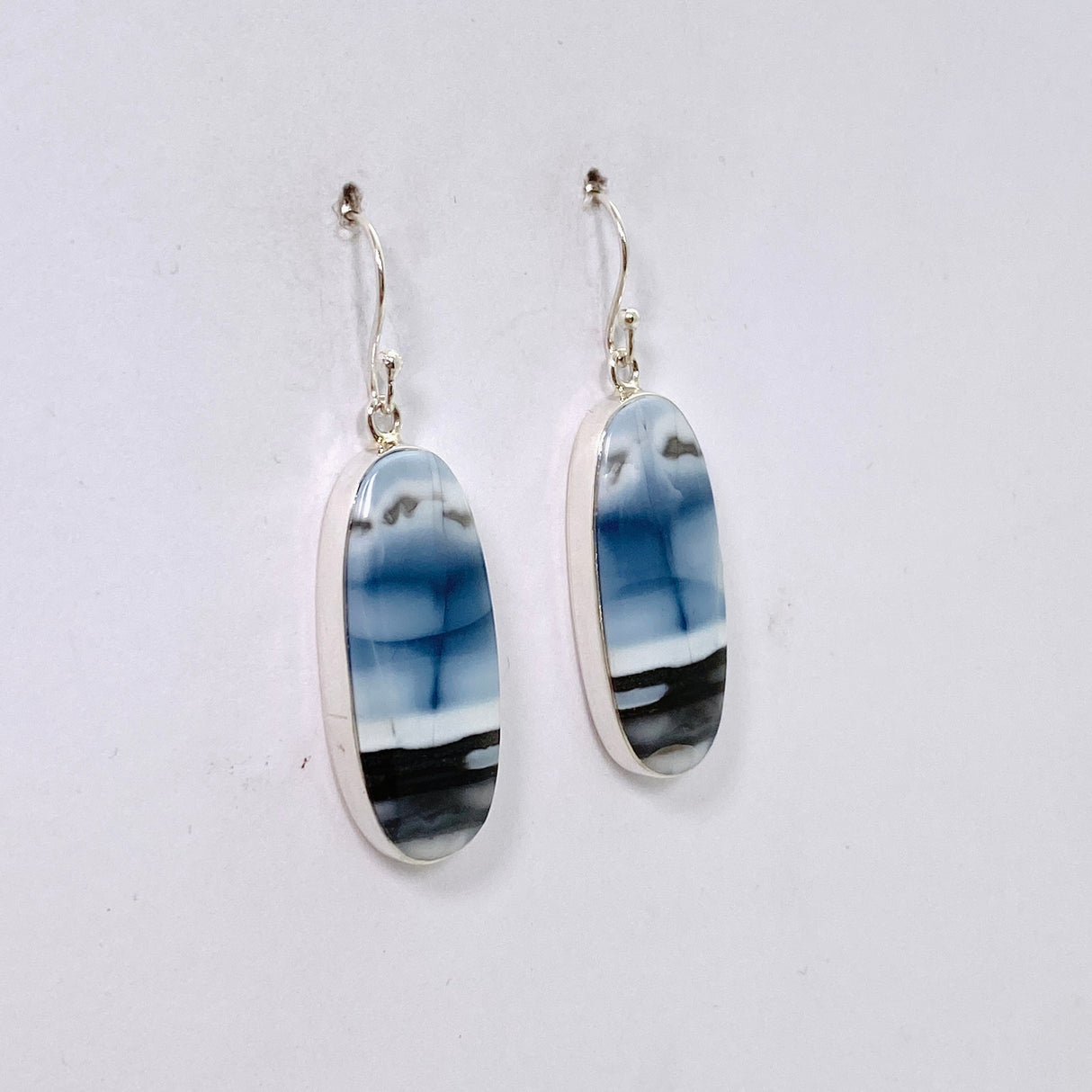 Blue Owhyee Opal Oval Cabochon Earrings KEGJ1535