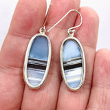 Blue Owhyee Opal Oval Cabochon Earrings KEGJ1536