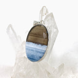 Blue Owhyee Opal Oval Cabochon Pendant in a Hammered Setting KPGJ4651