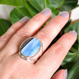 Blue Owhyee Opal Oval Cabochon Ring Size 9 KRGJ3304