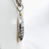 Blue Owhyee Opal Teardrop Cabochon Pendant with Brass Details KPGJ4648