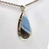 Blue Owhyee Opal Teardrop Cabochon Pendant with Brass Details KPGJ4649