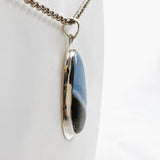 Blue Owhyee Opal Teardrop Cabochon Pendant with Brass Details KPGJ4649