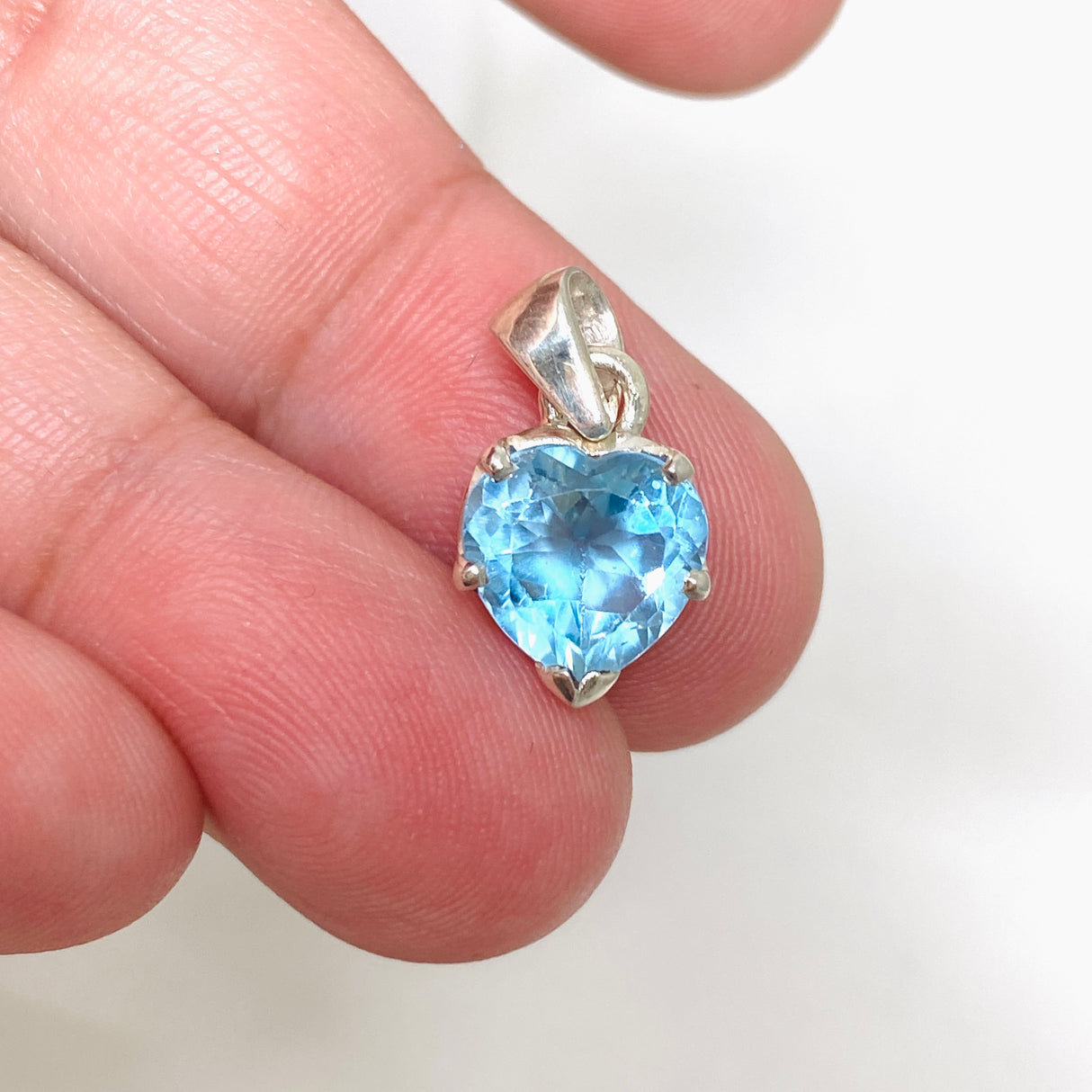 Blue Topaz Heart Faceted Pendant PPGJ780