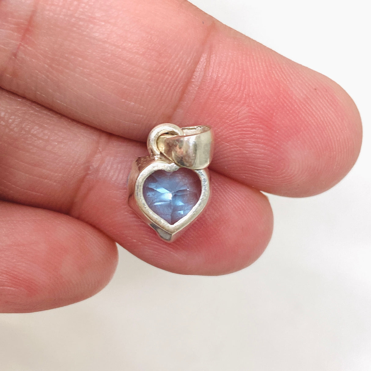 Blue Topaz Heart Faceted Pendant PPGJ780