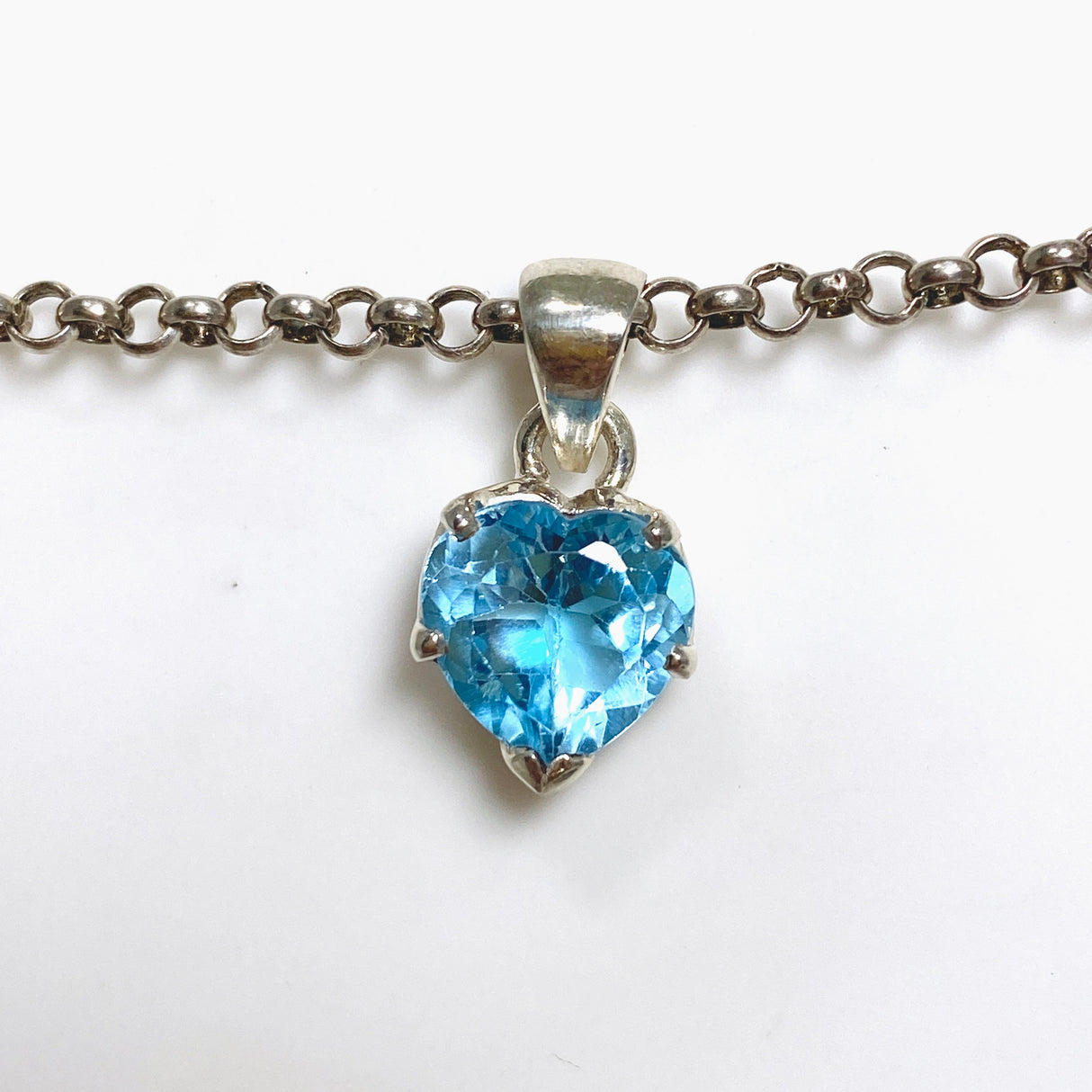 Blue Topaz Heart Faceted Pendant PPGJ780