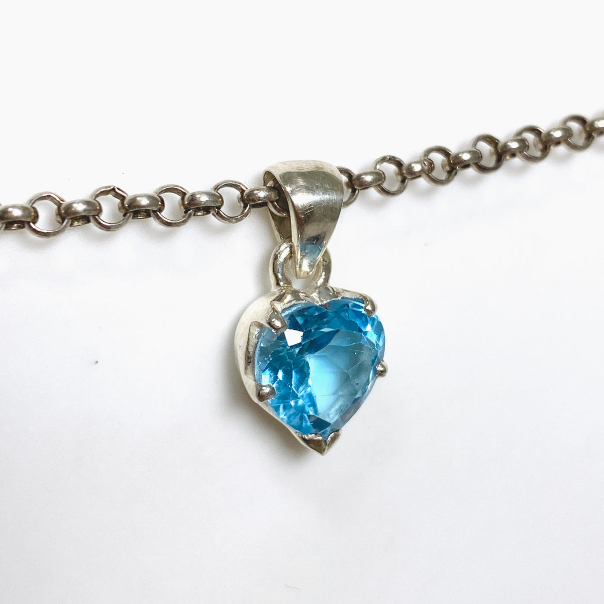 Blue Topaz Heart Faceted Pendant PPGJ780