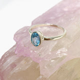 Blue Topaz Oval Faceted Ring Size 7.5 PRGJ500