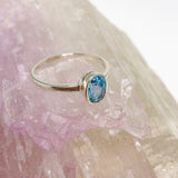 Blue Topaz Oval Faceted Ring Size 7.5 PRGJ500