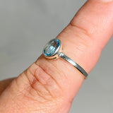 Blue Topaz Oval Faceted Ring Size 7.5 PRGJ500