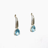 Blue Topaz Teardrop Faceted Earrings PEGJ170