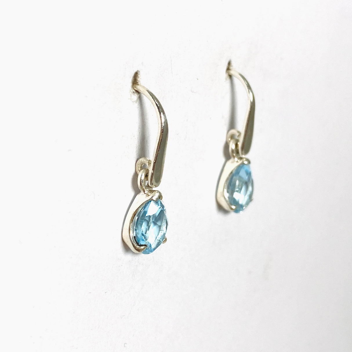 Blue Topaz Teardrop Faceted Earrings PEGJ170