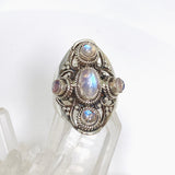 Boho Style Moonstone multi stone ring size 9 KRGJ3269