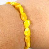 Butter Amber 5mm nugget beaded bracelet AMB185