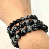 Snowflake obsidian bracelet