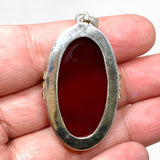 Carnelian Oval pendant with a brass decorative setting KPGJ4581