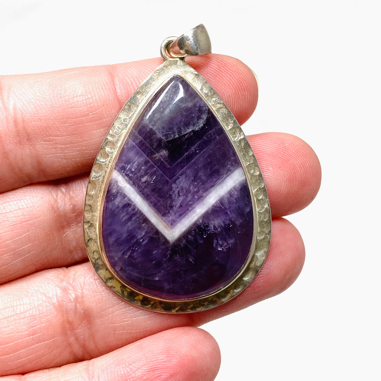 Chevron Amethyst teardrop pendant KPGJ2938