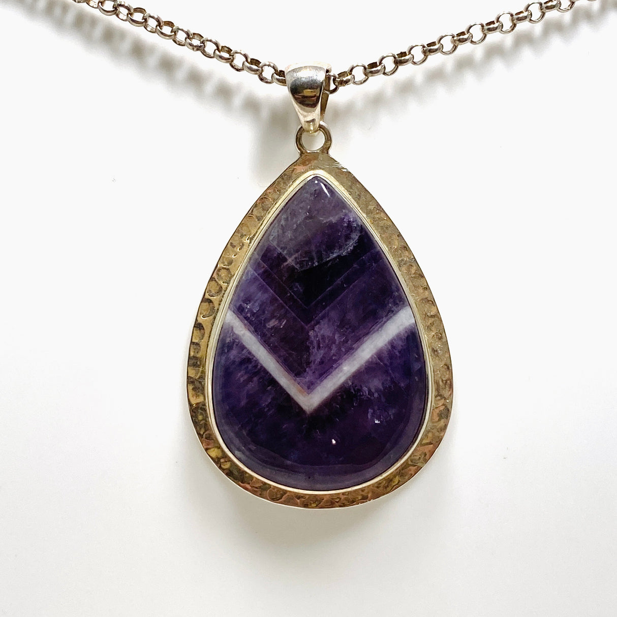 Chevron Amethyst teardrop pendant KPGJ2938