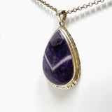 Chevron Amethyst teardrop pendant KPGJ2938