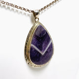 Chevron Amethyst teardrop pendant KPGJ2938