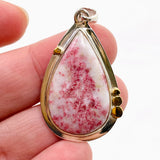 Cinnabar Teardrop Cabochon Pendant in a Decorative Setting KPGJ4751