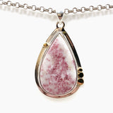 Cinnabar Teardrop Cabochon Pendant in a Decorative Setting KPGJ4751