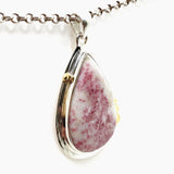 Cinnabar Teardrop Cabochon Pendant in a Decorative Setting KPGJ4751