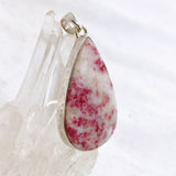 Cinnabar Teardrop Cabochon Pendant in a Hammered Setting KPGJ4749