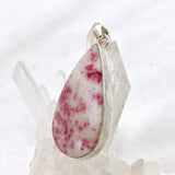 Cinnabar Teardrop Cabochon Pendant in a Hammered Setting KPGJ4749