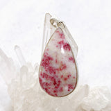 Cinnabar Teardrop Cabochon Pendant in a Hammered Setting KPGJ4749