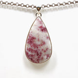 Cinnabar Teardrop Cabochon Pendant in a Hammered Setting KPGJ4749