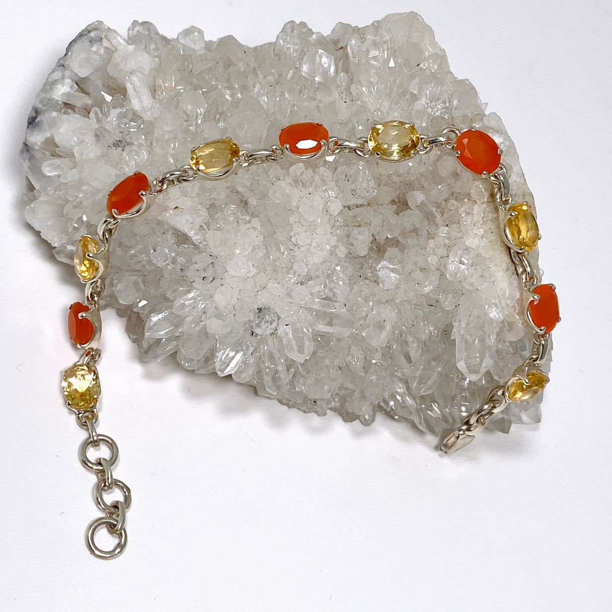 Citrine and Carnelian Oval Faceted Bracelet PBGJ002